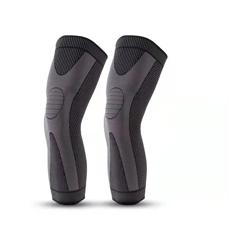 Hx036 Bases Professional Basketball Anti-Collision Knee Sleeve Sport Breathable Elastic Nylon Long Knee Pads Flexible Protective