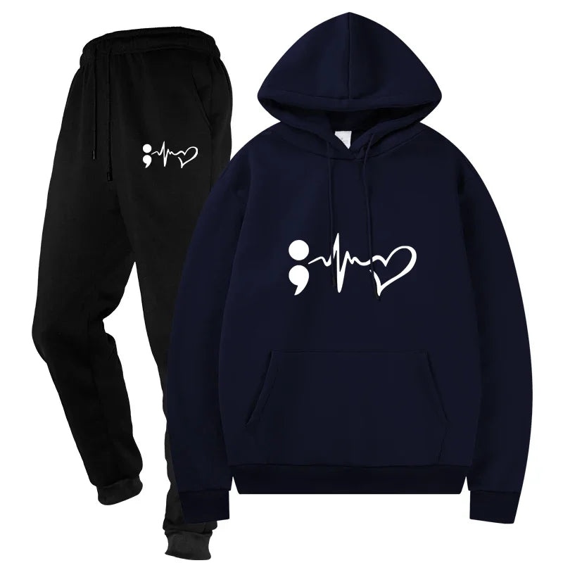 Basic Fleece Hoodies And SweatPants Set Unisex Jogging Ensemble Basic Fleece Track Suit Sportswear for Men