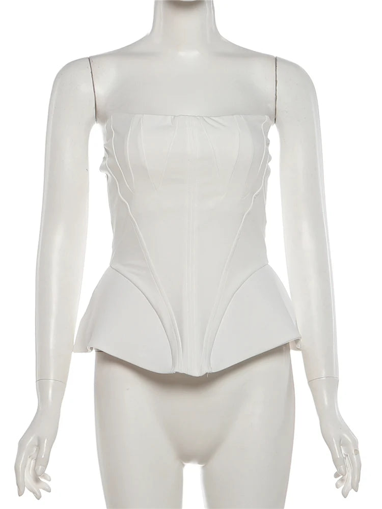 Weird Puss Valentine's Day Strapless Top Women Irregular Low Chest Sexy Hottie Christmas Birthday Party Skinny Clubwear Vest