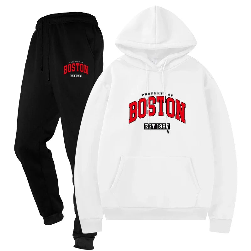 Basic Fleece Hoodies And SweatPants Set Unisex Ensemble Track Suit Basic Fleece Sportswear for Men's Jogging All Seasons