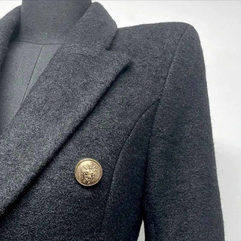 Woman Winter Coats 2025 New Style Fashionable Elegant Woolen Coat High End Professional Slimming Solid Color Long Outerwears