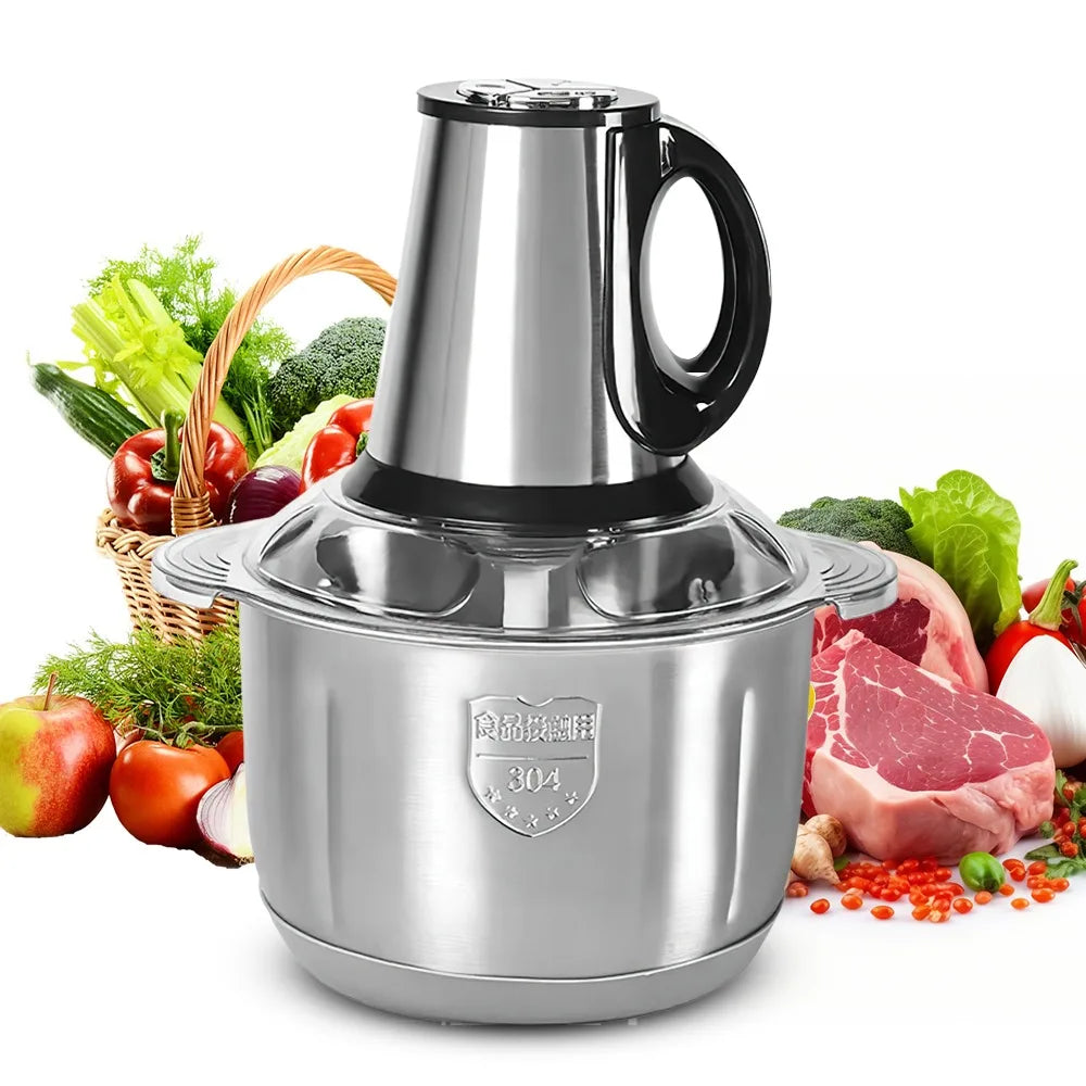 5L Electric Meat Grinders 304 Stainless Steel Food Crusher Multifunctional Vegetable Slicer Chopper Mincer Baby Food Processor