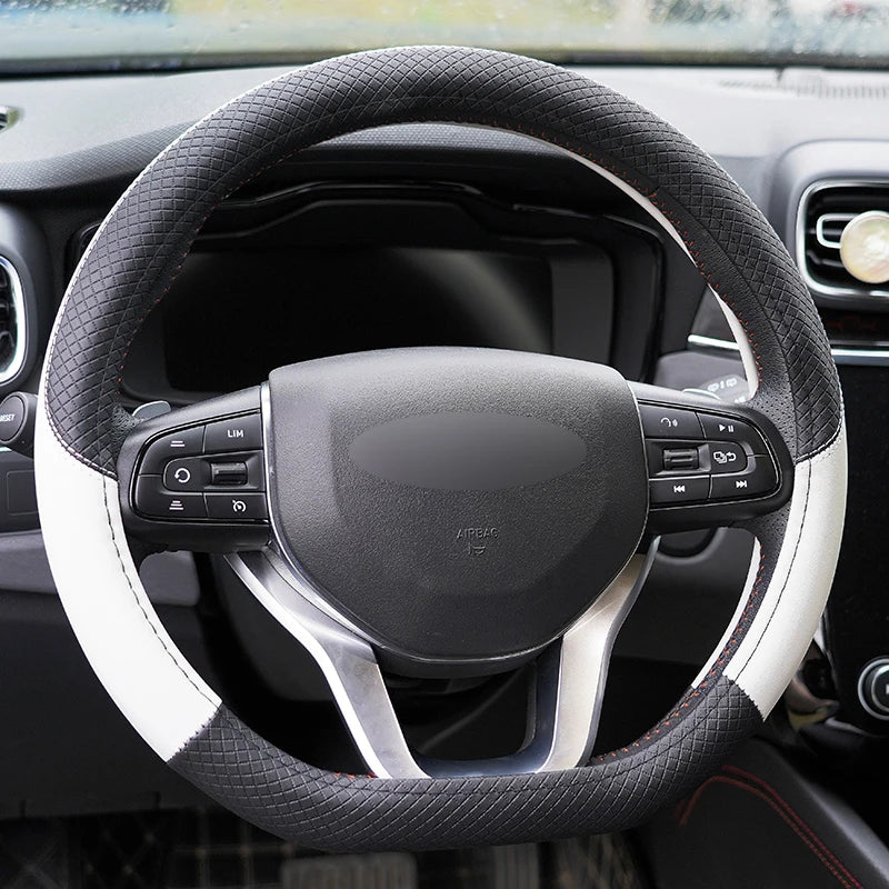 Car D Shape Steering Wheel Cover Universal Volant Braid on the Steering-wheel Fashion Non-slip Funda Volante Auto Car Styling