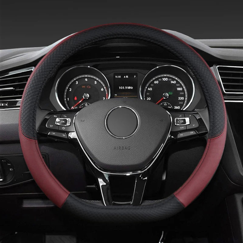 Car D Shape Steering Wheel Cover Universal Volant Braid on the Steering-wheel Fashion Non-slip Funda Volante Auto Car Styling