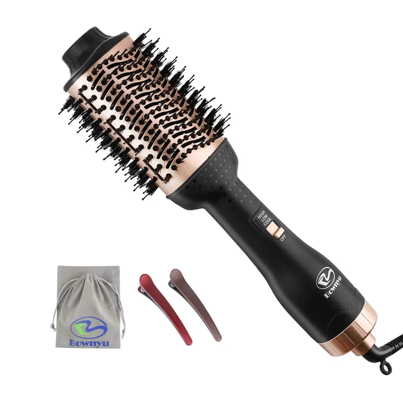Custom Private Label Hot Selling 3 in 1 Hot Air Brush for Women Travel Hair Dryer Brush With LED Display