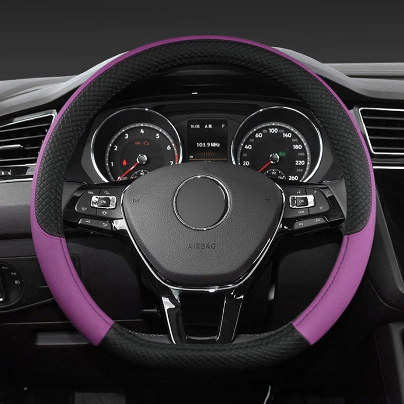 Car D Shape Steering Wheel Cover Universal Volant Braid on the Steering-wheel Fashion Non-slip Funda Volante Auto Car Styling