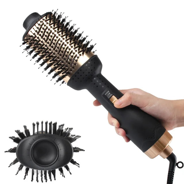 Custom Private Label Hot Selling 3 in 1 Hot Air Brush for Women Travel Hair Dryer Brush With LED Display