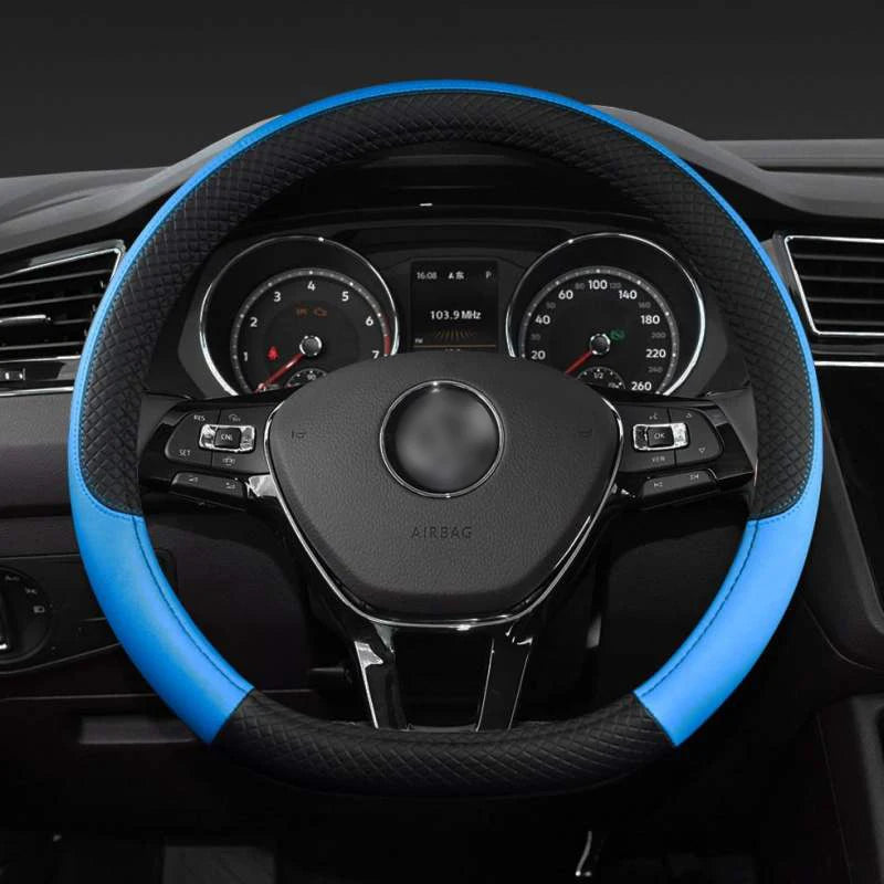 Car D Shape Steering Wheel Cover Universal Volant Braid on the Steering-wheel Fashion Non-slip Funda Volante Auto Car Styling