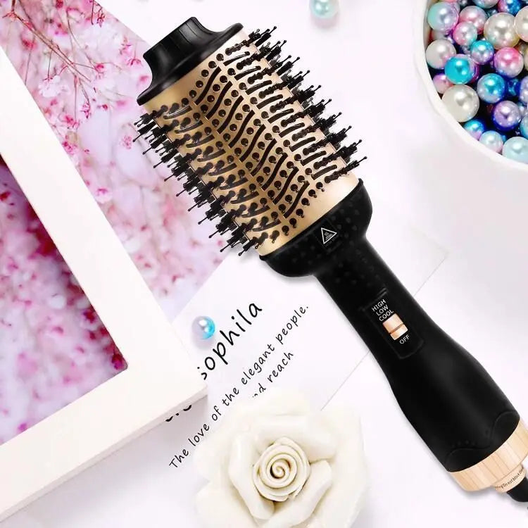 Custom Private Label Hot Selling 3 in 1 Hot Air Brush for Women Travel Hair Dryer Brush With LED Display