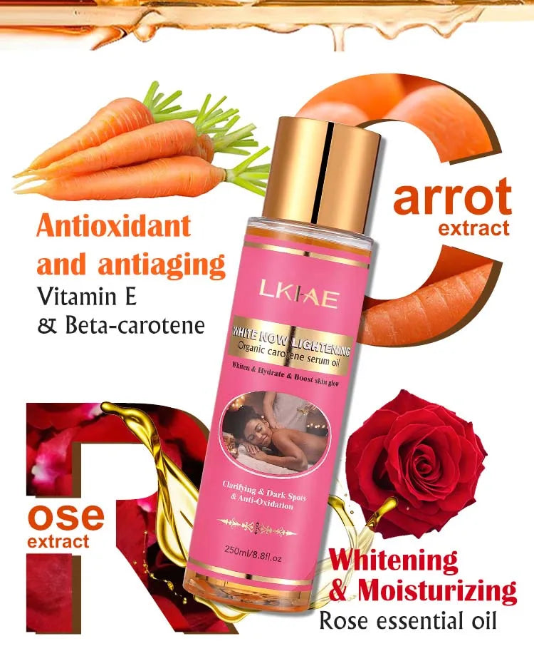 Hot Selling Organic Carrot Seed Oils Moisturizing Body and Face Natural Glow Hydrate Lightening Whitening Body Oil for All Skin
