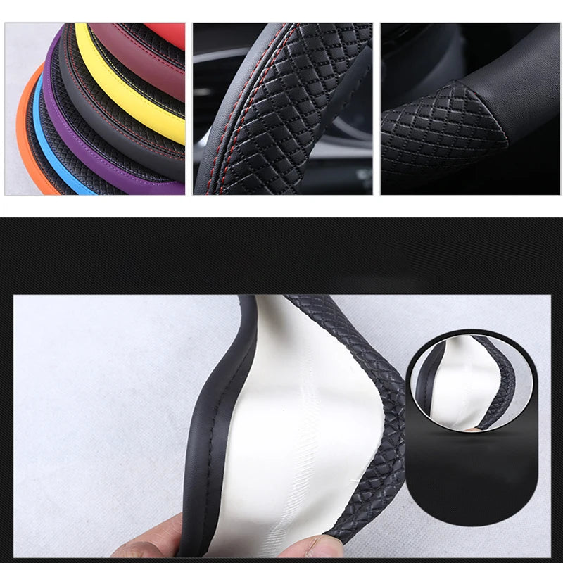 Auto Steering Wheel Cover Universal Volant Braid on the Steering-wheel Fashion Non-slip Funda Volante Car Styling accessoires