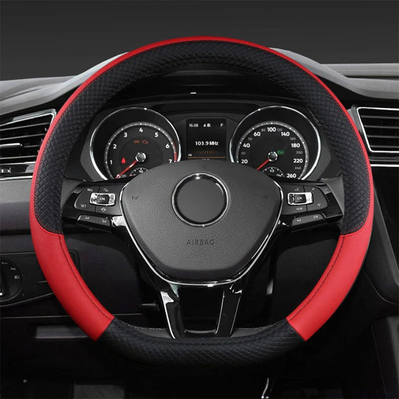 Car D Shape Steering Wheel Cover Universal Volant Braid on the Steering-wheel Fashion Non-slip Funda Volante Auto Car Styling