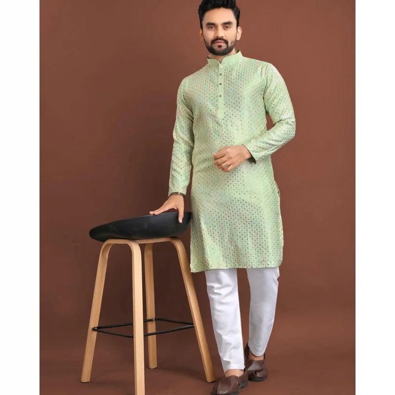 2025 Summer Men'S Digital Printed Kurta Vardha Regular Fit Mandarin Collar Long Kurtas Style For Men