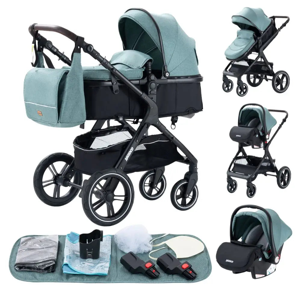 Compact 3-in-1 baby pushchair, infant car seat, portable infant travel system, lightweight pushchair, two-way pushchair