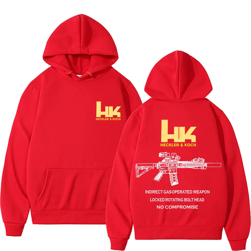 Heckler & Koch HK Fashion M4 Gun Design Men's Casual Retro Trend Pullover Streetwear Autumn and Winter Warm Hoodie