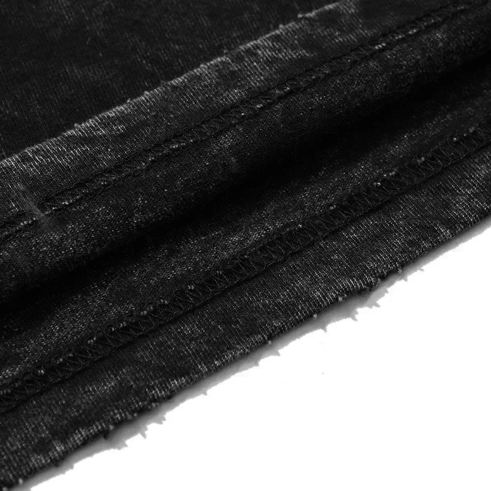 Washed T Shirt Houses and Humans Retro 90s Hip Hop T-Shirt Oversize Dungeon Dragon DnD Streetwear Printed Tops Tees for Men