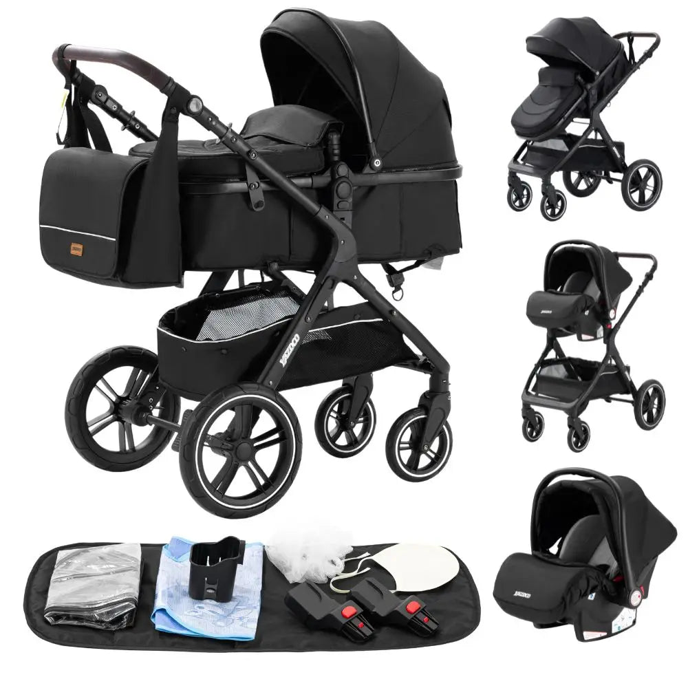 Compact 3-in-1 baby pushchair, infant car seat, portable infant travel system, lightweight pushchair, two-way pushchair