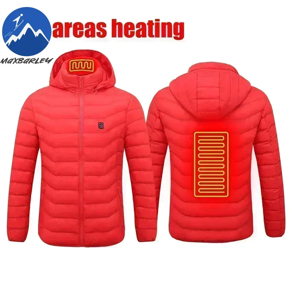 25/21 Areas Heated Jacket Men Warm Vest USB Self Heating Jackets Women Heated Down Coat Ski Camping Hiking Winter Cotton Clothes