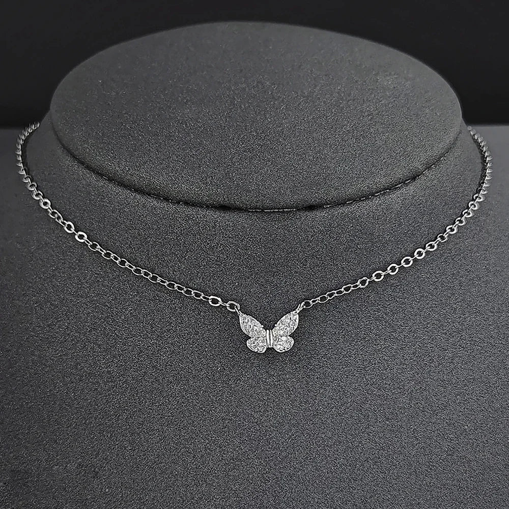 Unique Design Silver Color Butterfly Jewelry Set for Women Valentine's Day Gift Jewelry Wholesale Moonso E6863-r8418-x6228