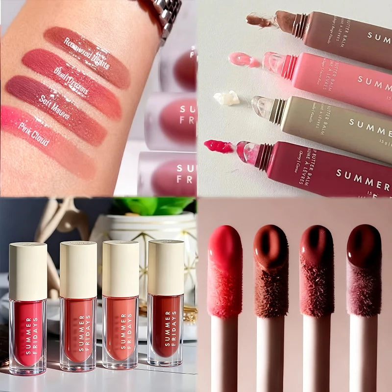 Summer Fridays Lip Balm Moisturizing Mirror Lip Gloss Lip Vanilla Pink Sugar Coffee Cake Smell Lipstick Transparent Makeup Oil