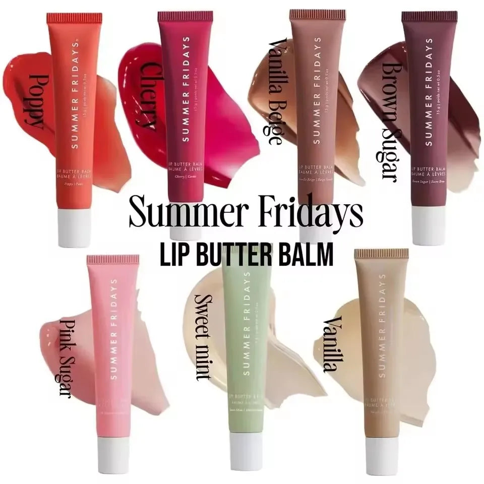Summer Fridays Lip Balm Moisturizing Mirror Lip Gloss Lip Vanilla Pink Sugar Coffee Cake Smell Lipstick Transparent Makeup Oil