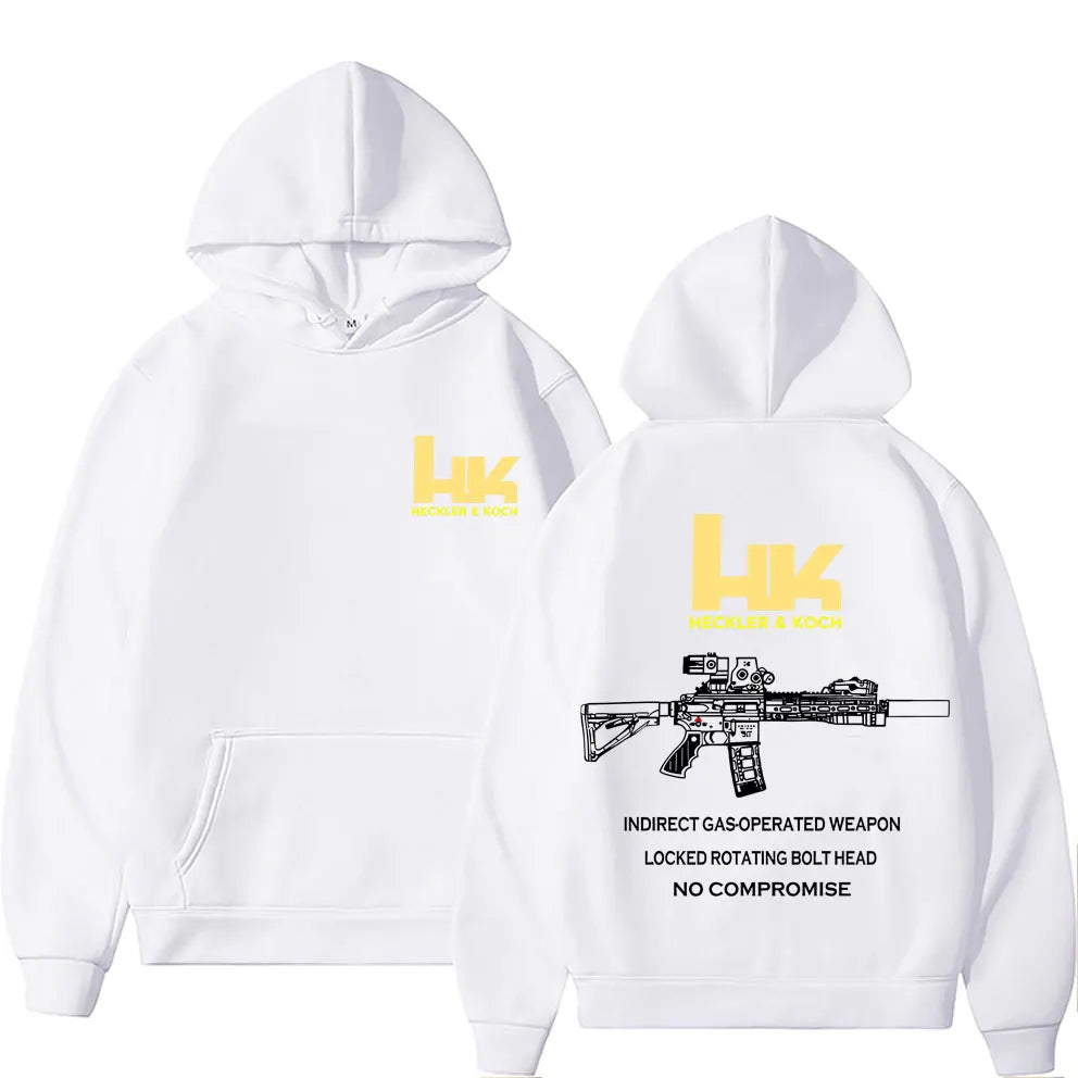 Heckler & Koch HK Fashion M4 Gun Design Men's Casual Retro Trend Pullover Streetwear Autumn and Winter Warm Hoodie