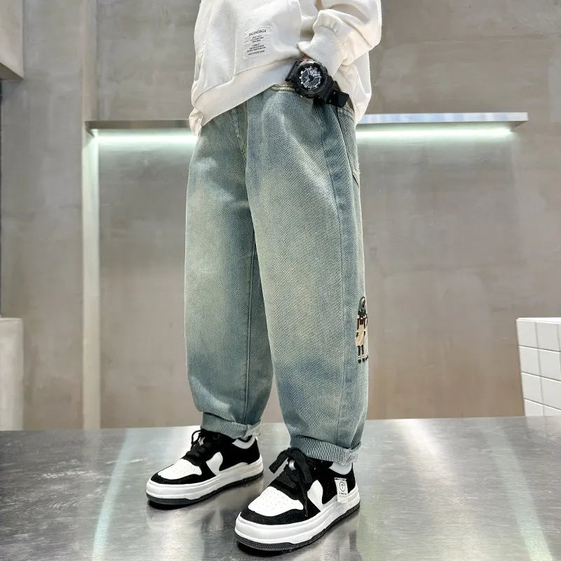 Jeans For Boys High Quality Children Clothes Casual Style Kids 2024 Spring Autumn New Arrival Denim Pants 5 6 7 8 9 10 11 12 14Y