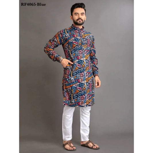 2025 Men's Clothing Stand Collar Golden Print Long Sleeve Shirt Trendy Hip Hop Casual Clothes Ethnic Style Mid-Length Top