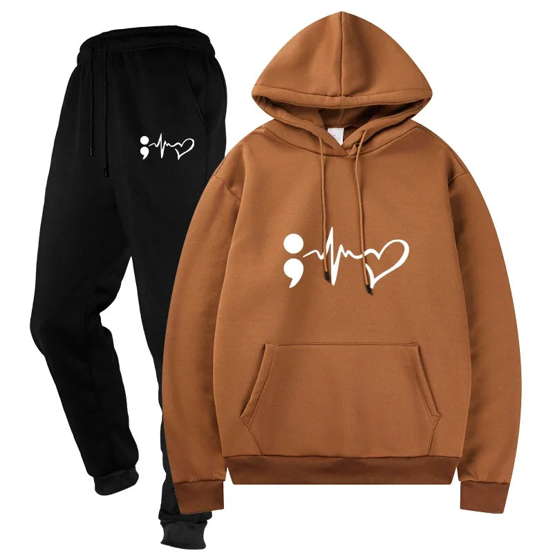 Basic Fleece Hoodies And SweatPants Set Unisex Jogging Ensemble Basic Fleece Track Suit Sportswear for Men