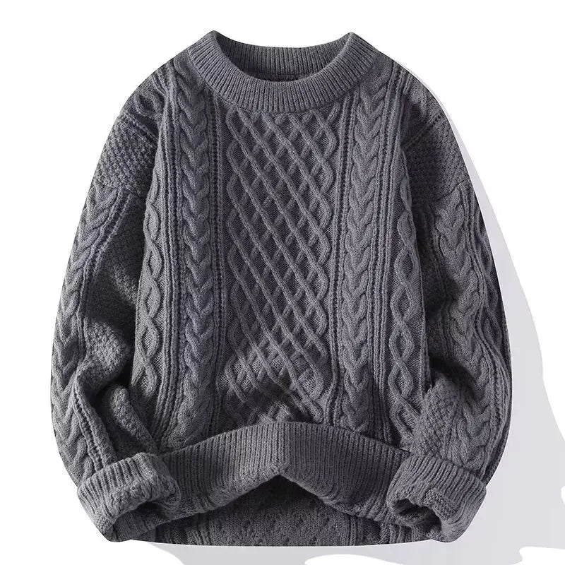 Trendy Knitted Sweater For Men Casual Round Neck Pullover Male Knitted Soft Fall Winter Fashion Long Sleeve Mens Kntwear Outwear