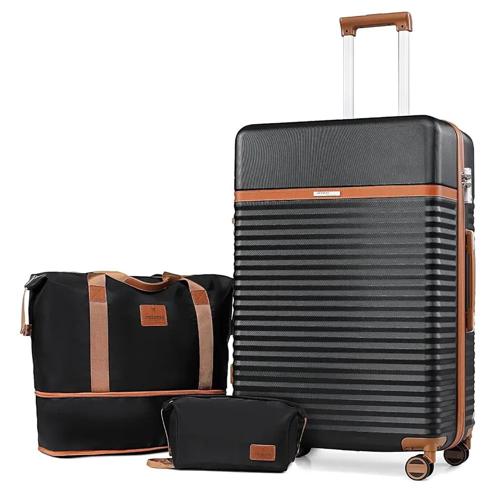 Travel Luggage Suitcase Set, Expandable Lightweight Carry on Suitcase with Duffel Bag,Toiletry Bag,TSA Lock,Spinner Wheels