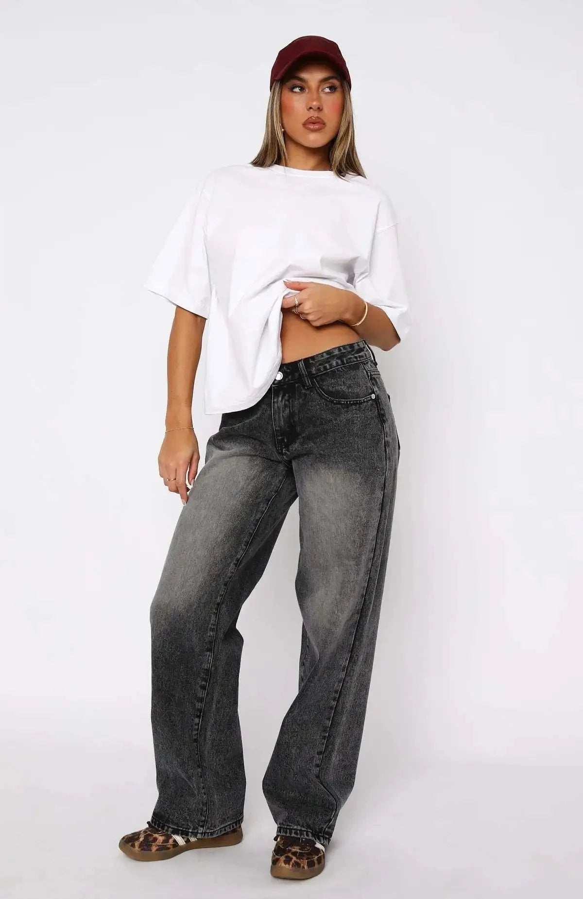 High Waist Wide Leg Women's Jeans Russian Style New 2025 Extended Version Fashionable Comfortable Female Clothing
