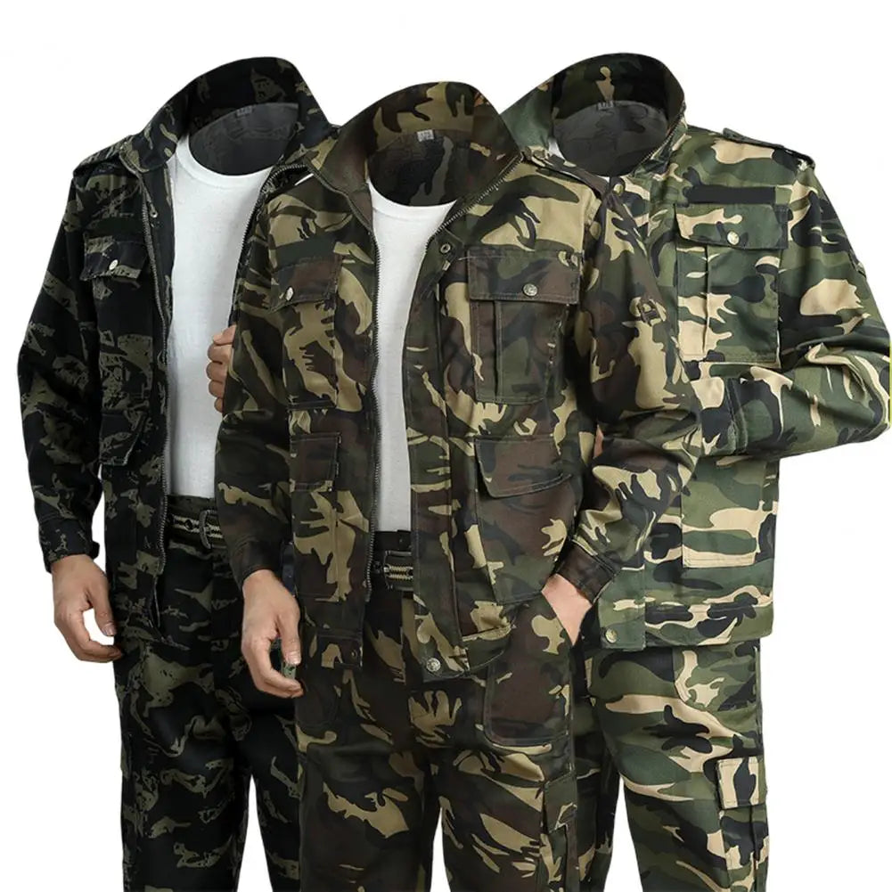 1 Set Popular Dirt Resistant Men Jacket Pants Two Piece Set Moisture Absorption Anti Scratch Work Clothes Suit Working