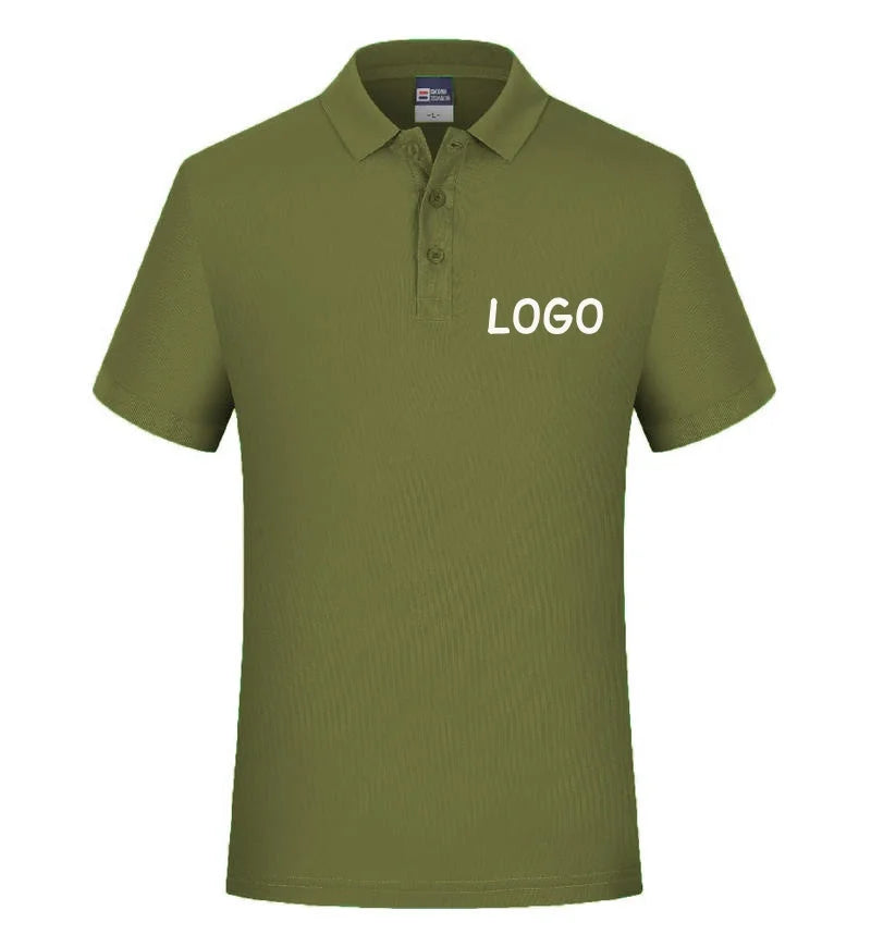 Custom Logo Polo Shirt For Men And Women Summer Short Sleeve Shirts Text Photo Print Professional Breathable Tops