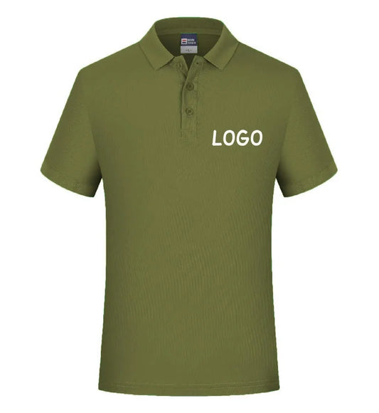 Custom Logo Polo Shirt For Men And Women Summer Short Sleeve Shirts Text Photo Print Professional Breathable Tops