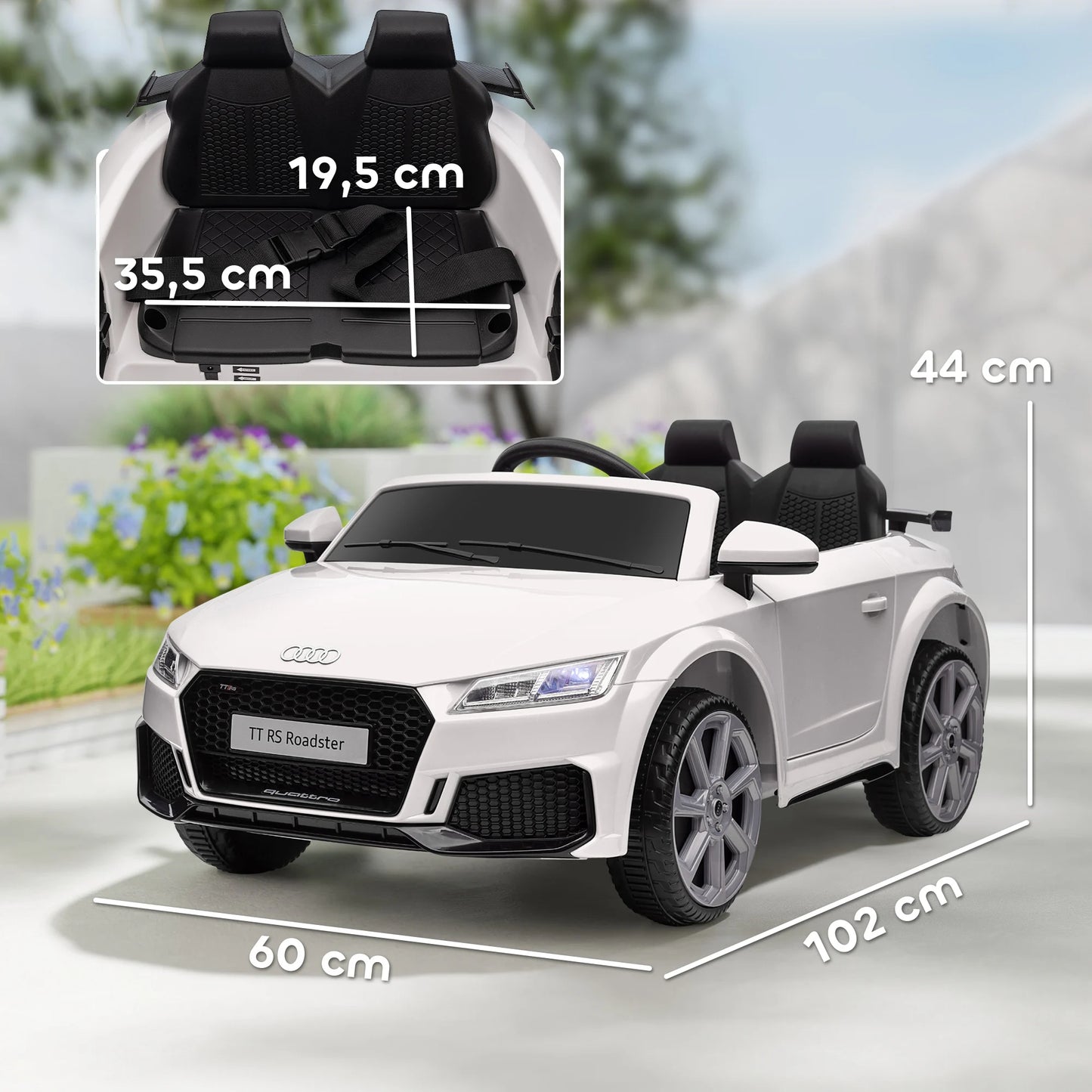 Homcom Electric Car for Children 3+ Years Old Audi Tt Electric Children's Car 12V with Speed 3 Km/H Remote Control 102X60X44 cm