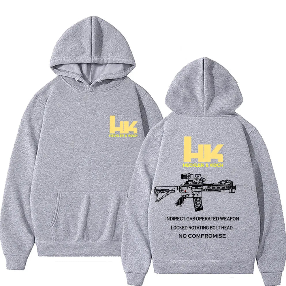 Heckler & Koch HK Fashion M4 Gun Design Men's Casual Retro Trend Pullover Streetwear Autumn and Winter Warm Hoodie