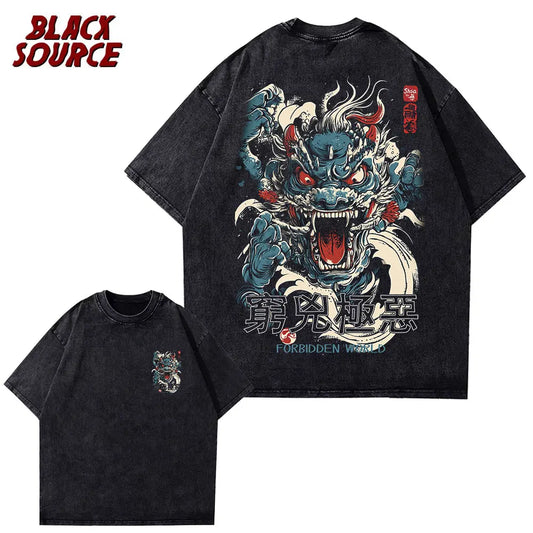 Spoof hipster letter printing European and American trend street printing loose hip hop men's comfortable cotton T-shirt