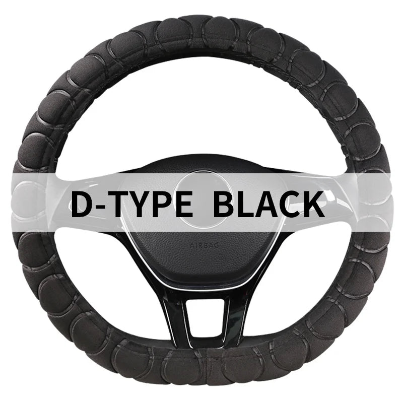 Car D Shape Steering Wheel Cover Universal Volant Braid on the Steering-wheel Fashion Non-slip Funda Volante Auto Car Styling