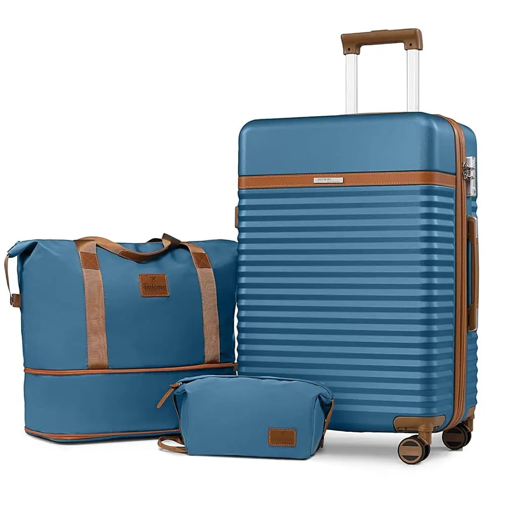 Travel Luggage Suitcase Set, Expandable Lightweight Carry on Suitcase with Duffel Bag,Toiletry Bag,TSA Lock,Spinner Wheels