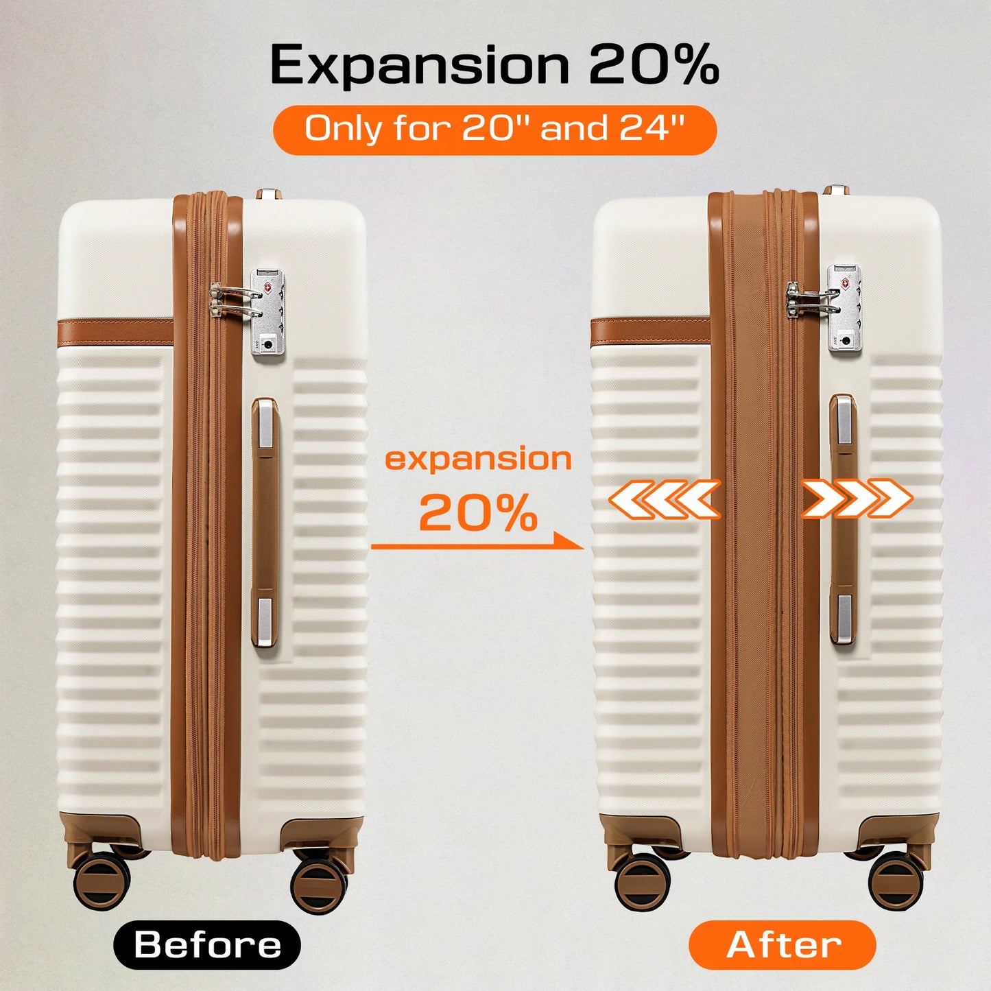 Travel Luggage Suitcase Set, Expandable Lightweight Carry on Suitcase with Duffel Bag,Toiletry Bag,TSA Lock,Spinner Wheels