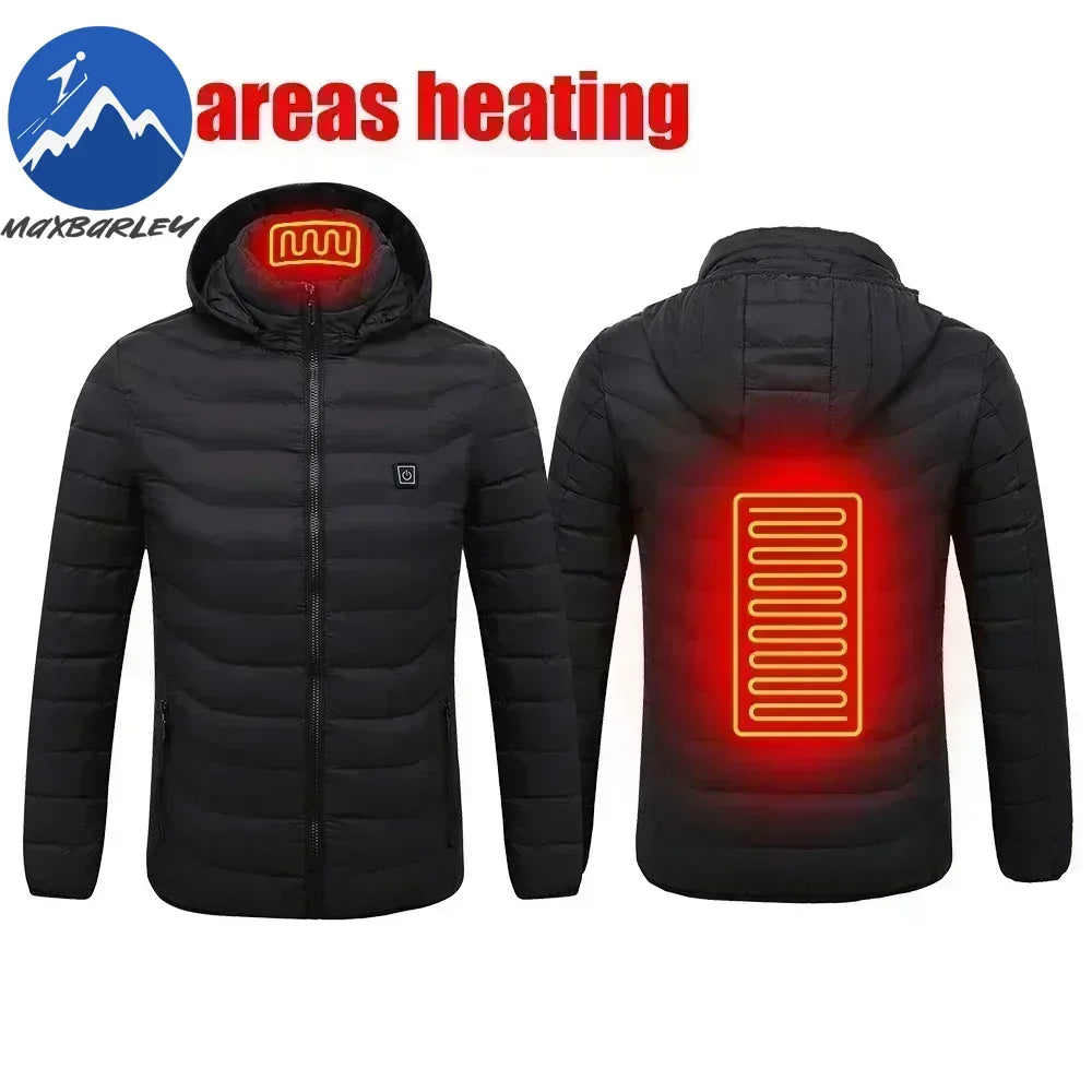 25/21 Areas Heated Jacket Men Warm Vest USB Self Heating Jackets Women Heated Down Coat Ski Camping Hiking Winter Cotton Clothes