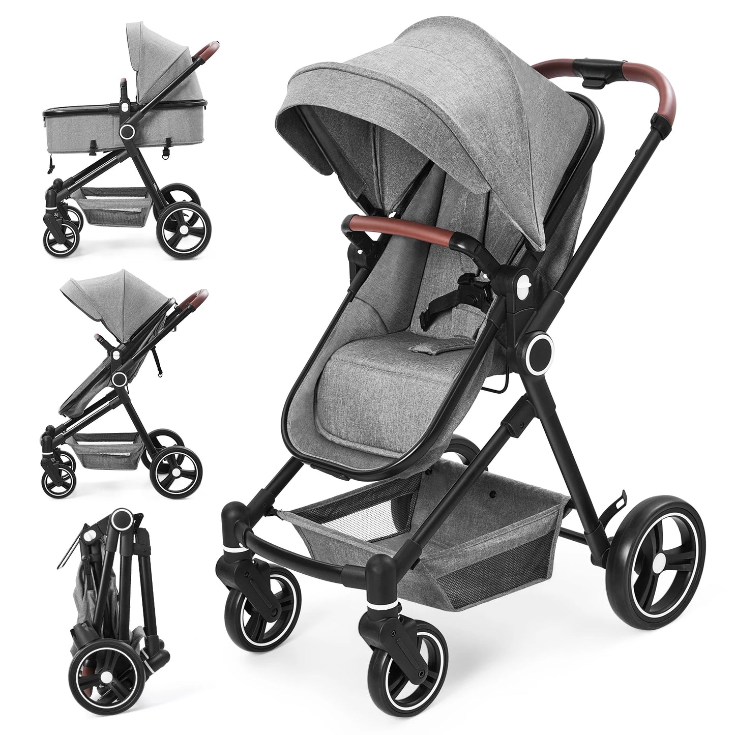 Buggy Stroller 2 In 1, 0-36 Months, Combi Stroller Up To 22 Kg, Sport Buggy, Travel Buggy, Large Wheels, Easy Folding
