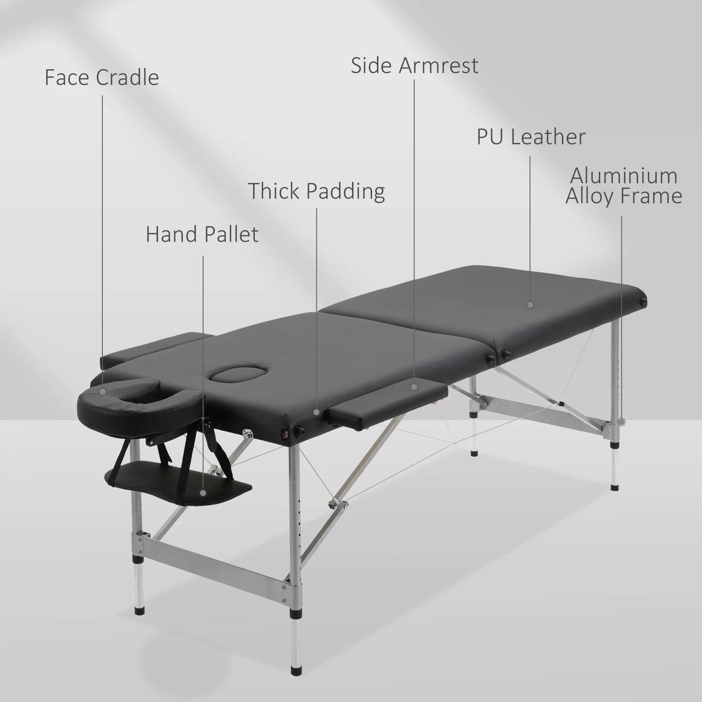 Homcom Folding Massage Table with Adjustable Height 186X71X62-83 cm