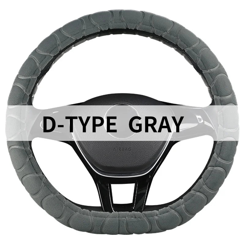 Car D Shape Steering Wheel Cover Universal Volant Braid on the Steering-wheel Fashion Non-slip Funda Volante Auto Car Styling