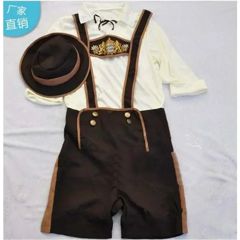Halloween Hansel bavarois pantalon en cuir Oktoberfest Costume pour hommes Munich Festival allemand Costume homme Cos jouer C