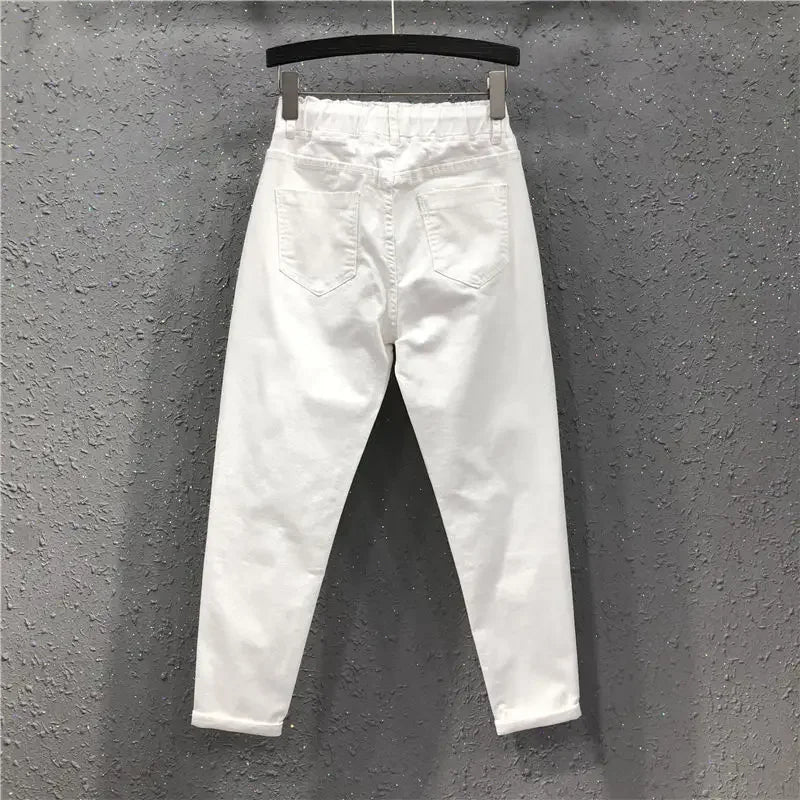 Woman Jeans Pants Fall  White Jeans Women's Loose Casual Casual Harlan Pantalones Vaqueros Mujer
