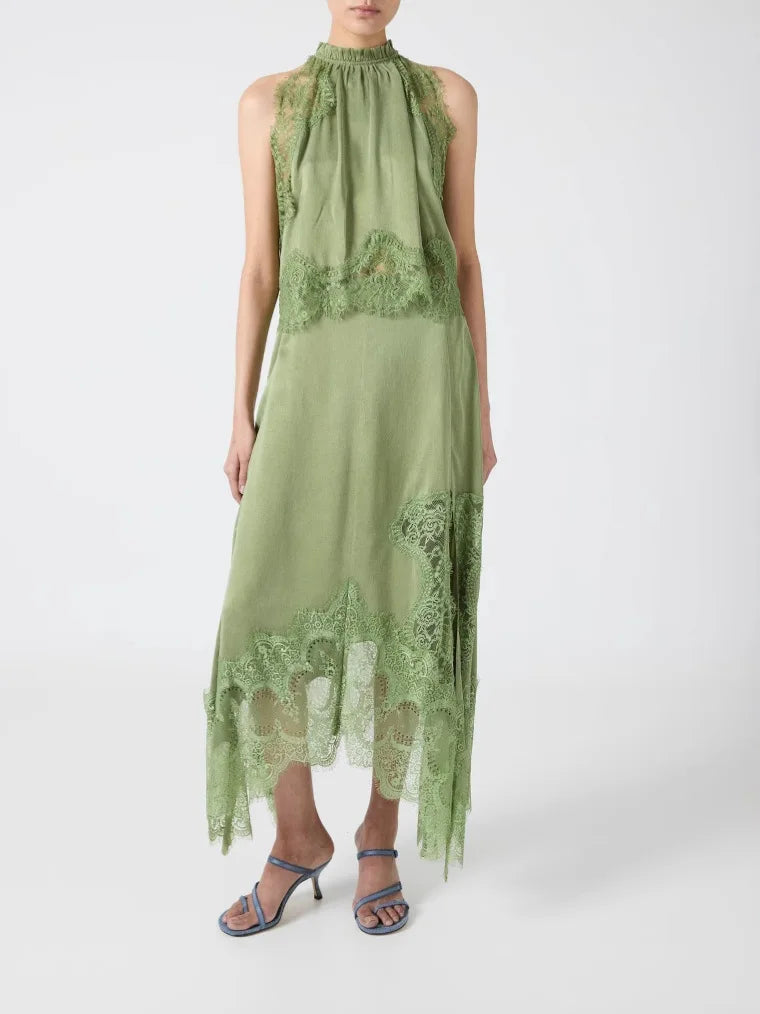 Temperament Solid Color Skirt Two Piece Set Women Lace Patchwork Sleeveless A-line Skirts Irregular Skirts 2 Piece Sets Female