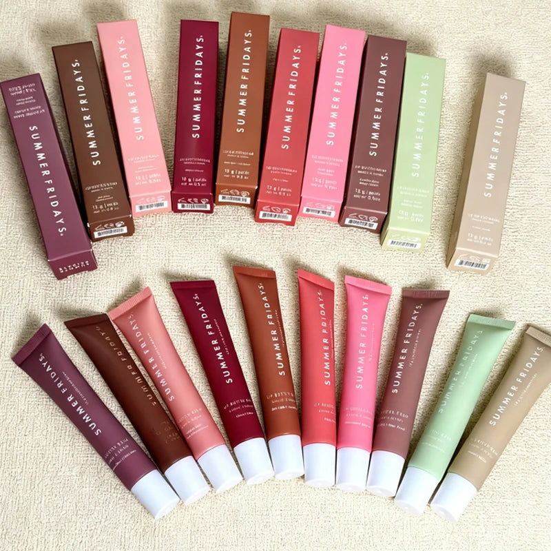 Summer Fridays Lip Balm Moisturizing Mirror Lip Gloss Lip Vanilla Pink Sugar Coffee Cake Smell Lipstick Transparent Makeup Oil