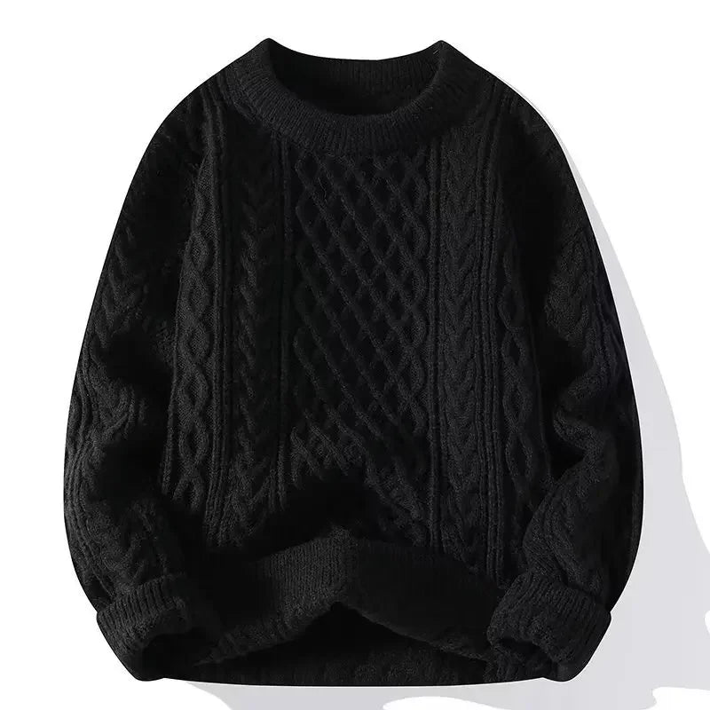 Trendy Knitted Sweater For Men Casual Round Neck Pullover Male Knitted Soft Fall Winter Fashion Long Sleeve Mens Kntwear Outwear